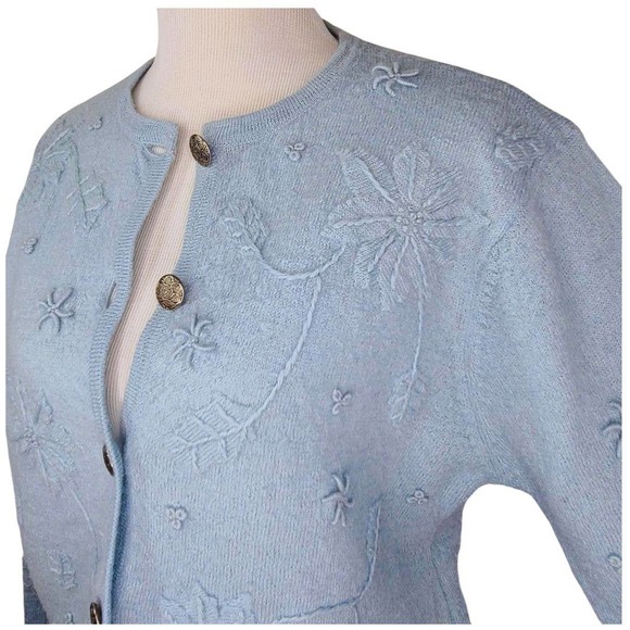 Appleseed's Sweaters Appleseeds Wool Cardigan Sweater Blue Large